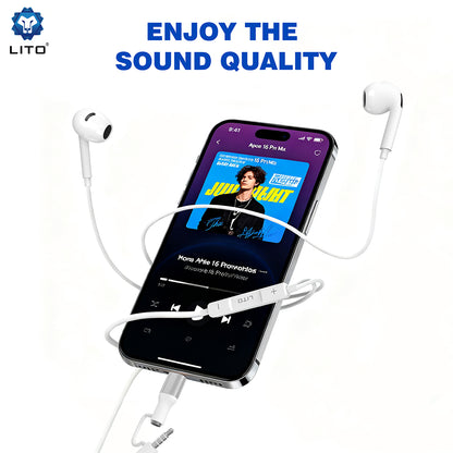 Handsfree 3.5mm / USB-C Lito LF03, Bílá