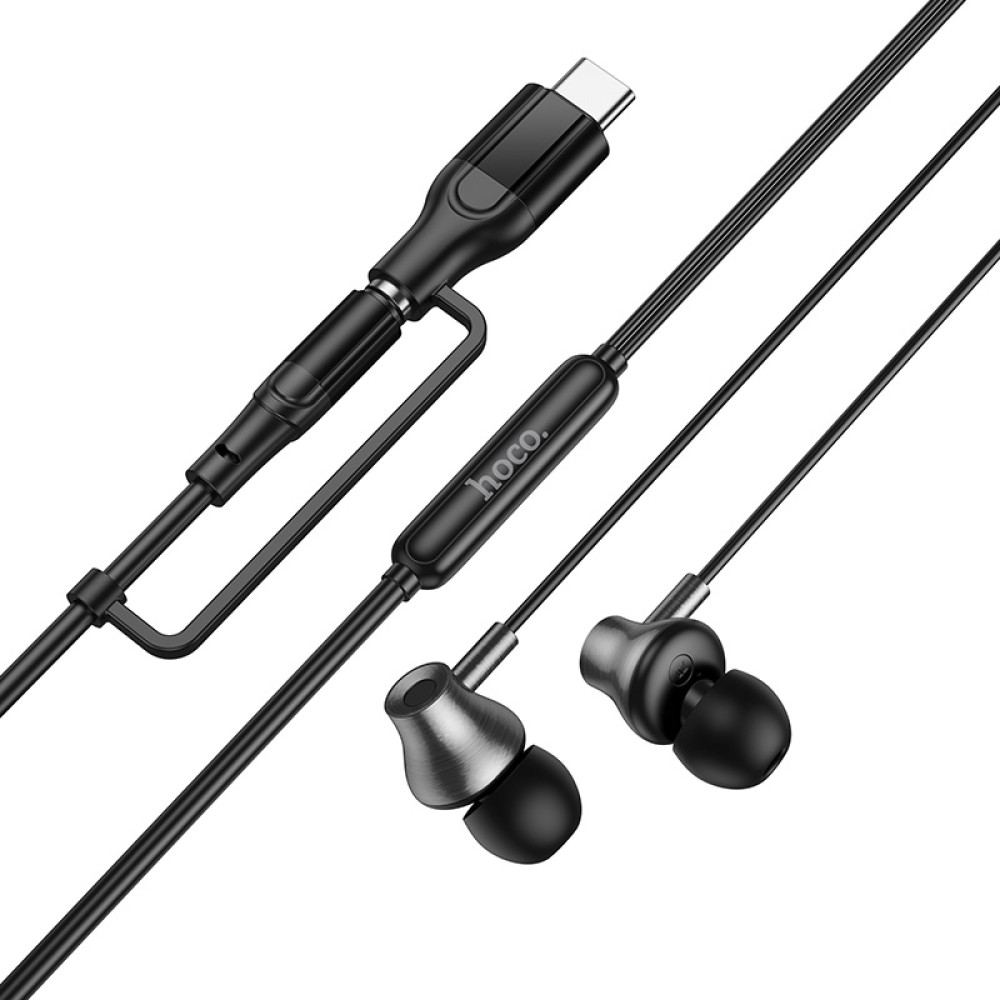 Handsfree 3,5mm / USB-C HOCO M119A, Černá