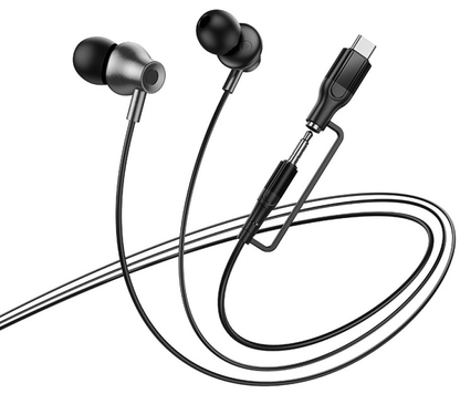 Handsfree 3,5mm / USB-C HOCO M119A, Černá