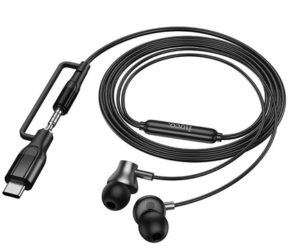 Handsfree 3,5mm / USB-C HOCO M119A, Černá