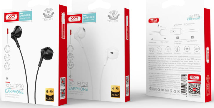 Handsfree 3.5mm XO Design EP39, Bílá