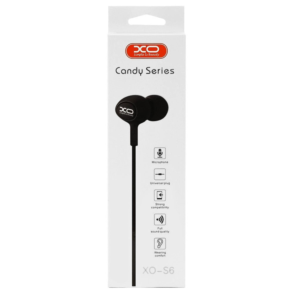Handsfree 3.5mm XO Design S6, Černá