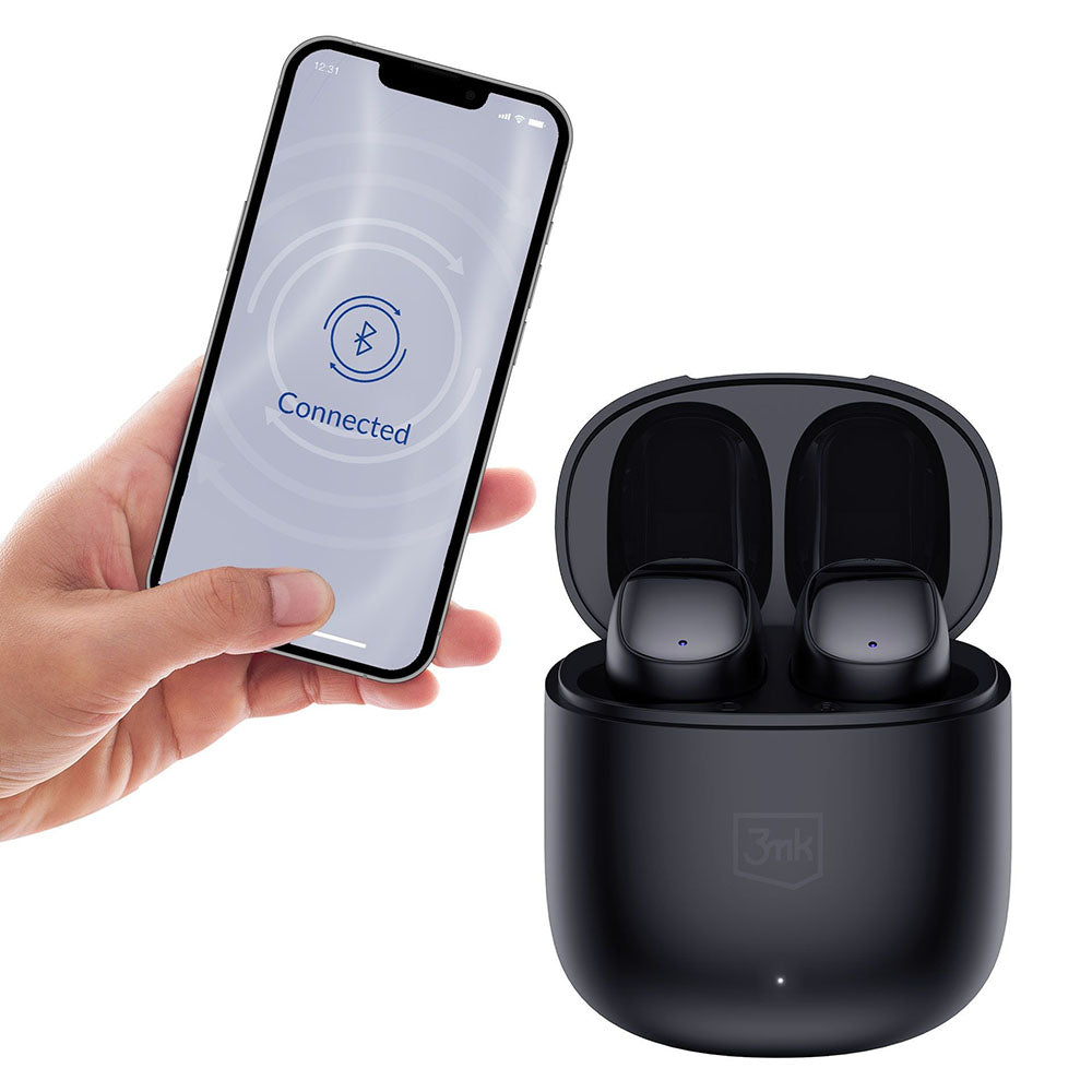 Handsfree Bluetooth 3MK FlowBuds, TWS, Černá