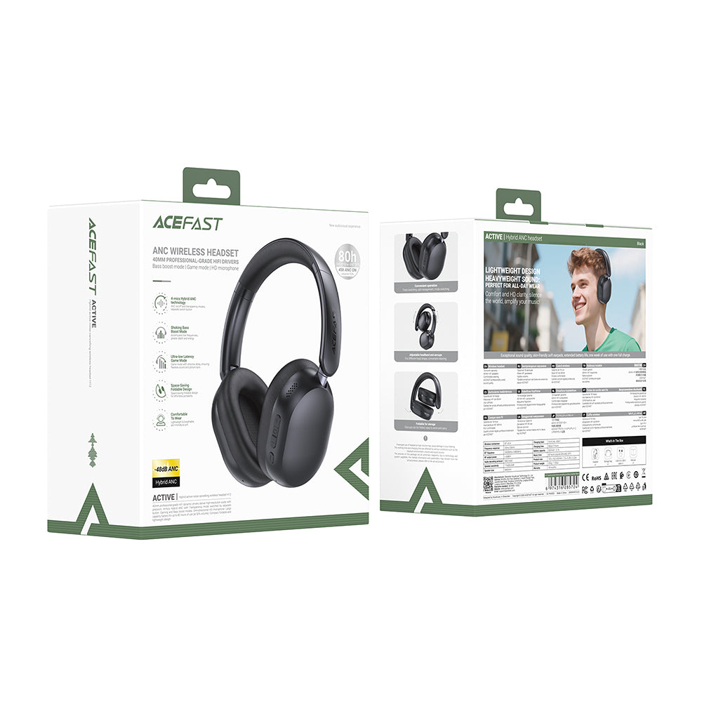 Handsfree Bluetooth Acefast H12, A2DP, ANC, Bílá