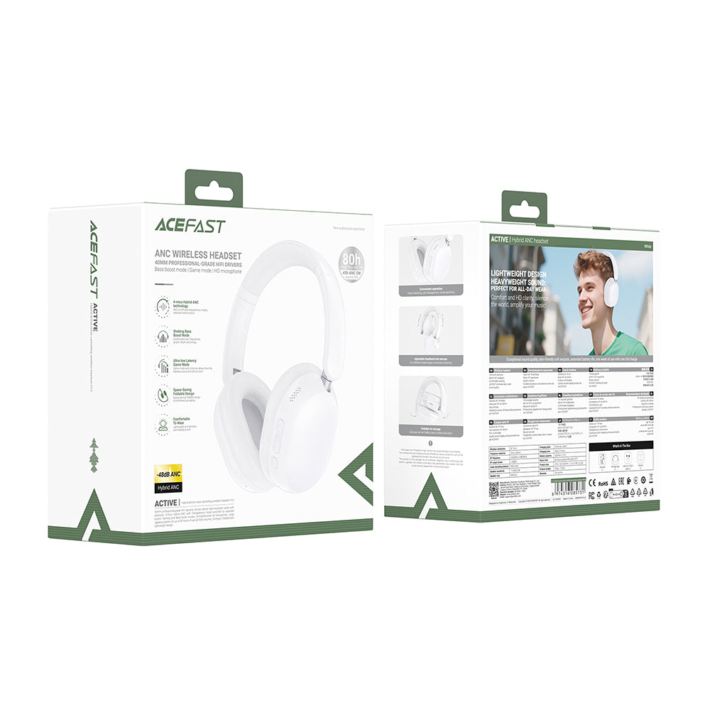 Handsfree Bluetooth Acefast H12, A2DP, ANC, Černá