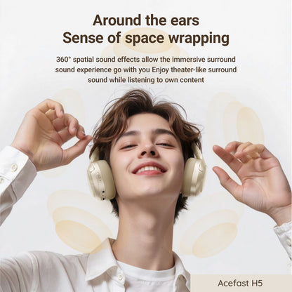 Handsfree Bluetooth Acefast H5, A2DP, ANC, Bílá