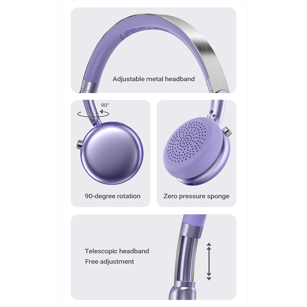 Handsfree Bluetooth Acefast H8, A2DP, ANC, Stříbrný