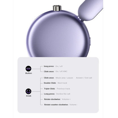 Handsfree Bluetooth Acefast H8, A2DP, ANC, Stříbrný