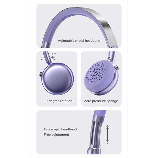 Handsfree Bluetooth Acefast H8, A2DP, ANC, Zlatý