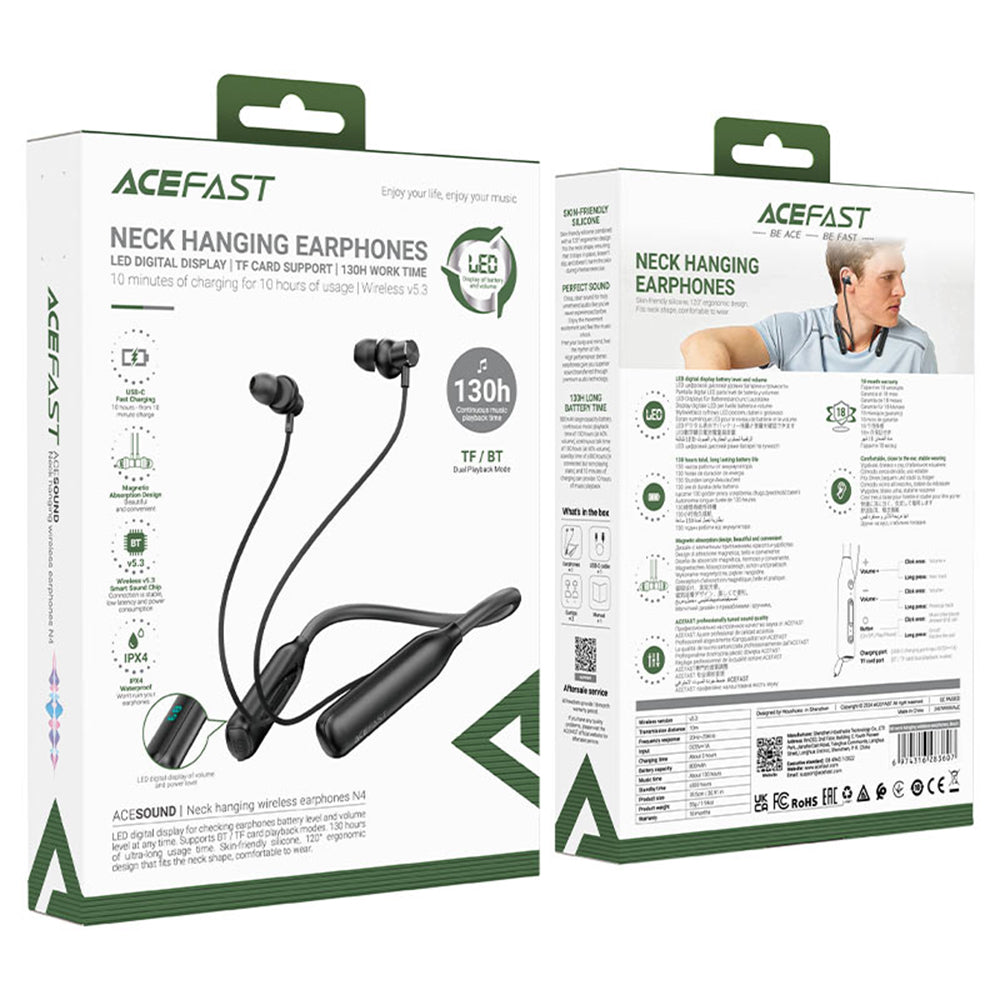 Handsfree Bluetooth Acefast N4, A2DP, Černá