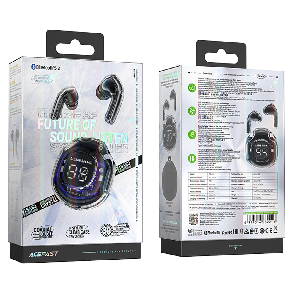 Handsfree Bluetooth Acefast T8, TWS, Černá