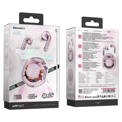 Handsfree Bluetooth Acefast T8, TWS, Růžová