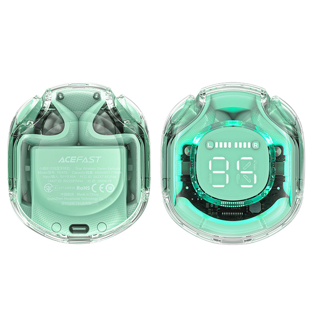 Handsfree Bluetooth Acefast T8, TWS, Zelená