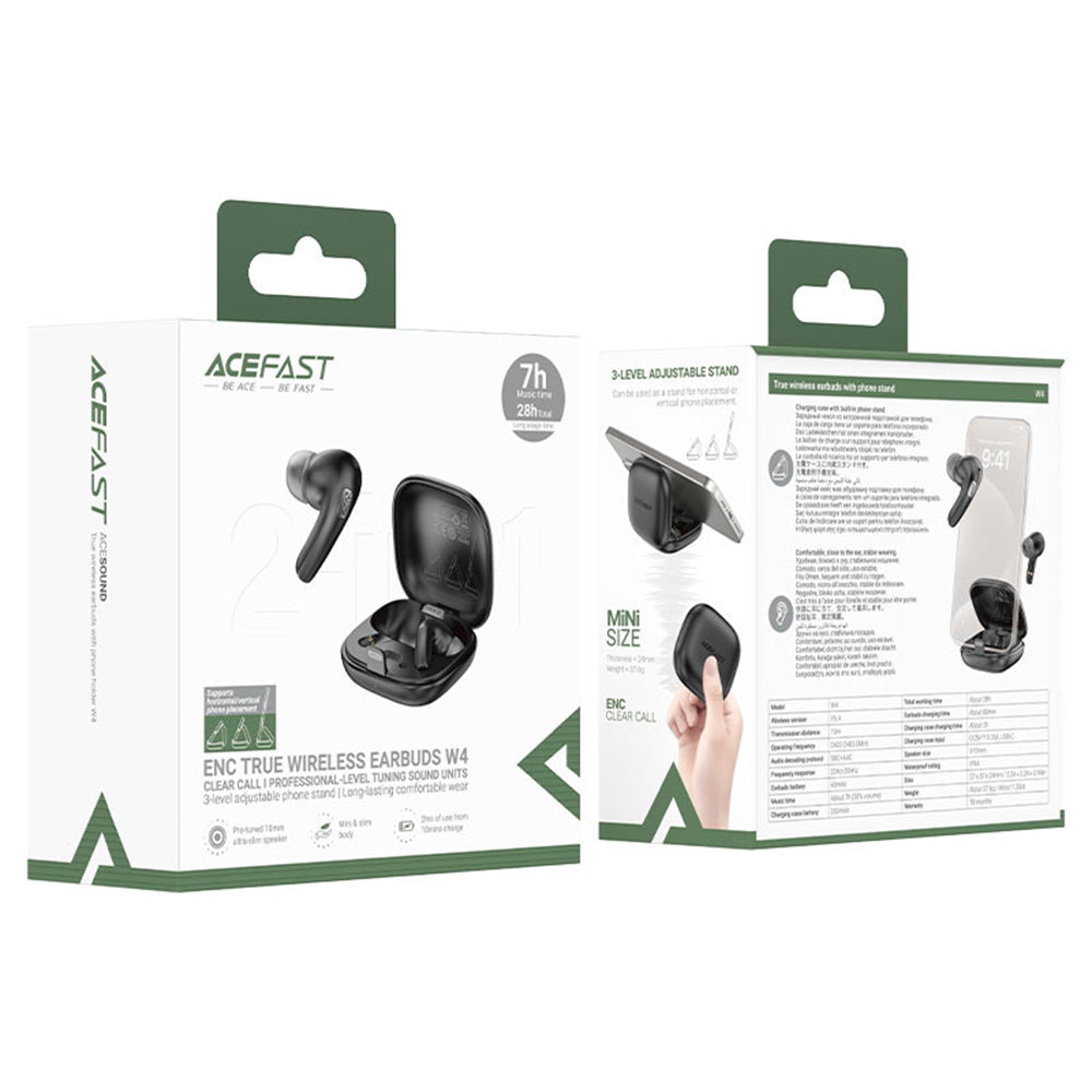 Handsfree Bluetooth Acefast W4, TWS, Černá