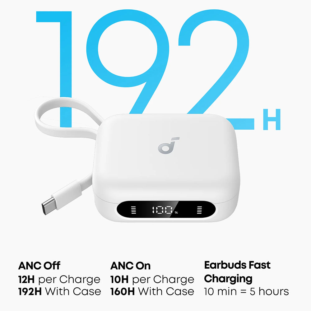 Handsfree Bluetooth Anker P41i, TWS, ANC, Bílý A3937G21