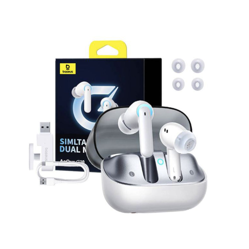 Handsfree Bluetooth Baseus AeQur G10, TWS, Bílá A00055400221-00