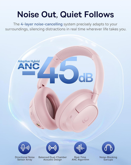 Handsfree Bluetooth Baseus Bass BH1 NC, MultiPoint, A2DP, ANC, Růžový A0203704