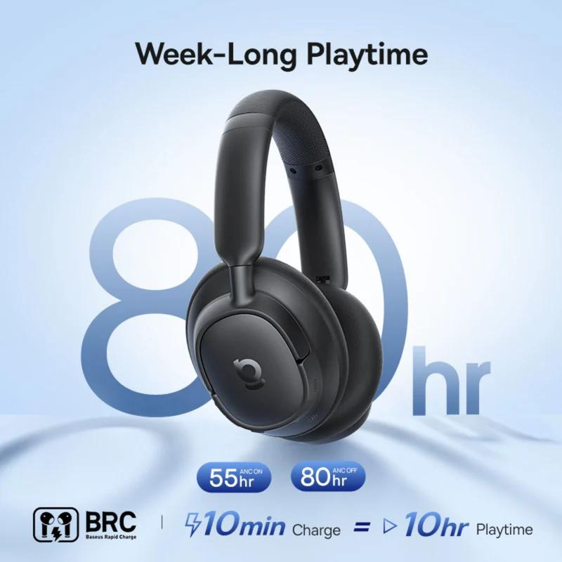Handsfree Bluetooth Baseus Bass BH1 NC, MultiPoint, A2DP, ANC, Černá A0203703