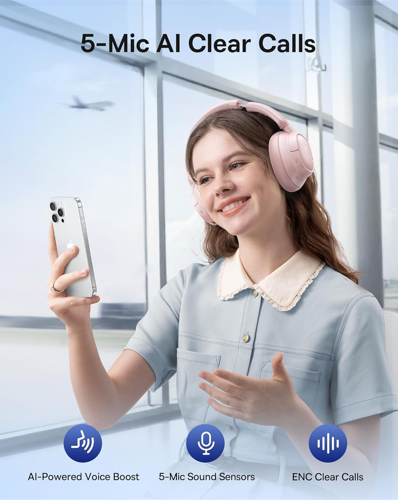 Handsfree Bluetooth Baseus Bass BH1 NC, MultiPoint, A2DP, ANC, Růžový A0203704