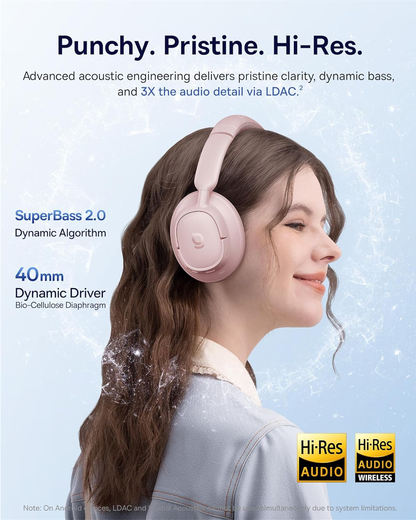 Handsfree Bluetooth Baseus Bass BH1 NC, MultiPoint, A2DP, ANC, Růžový A0203704