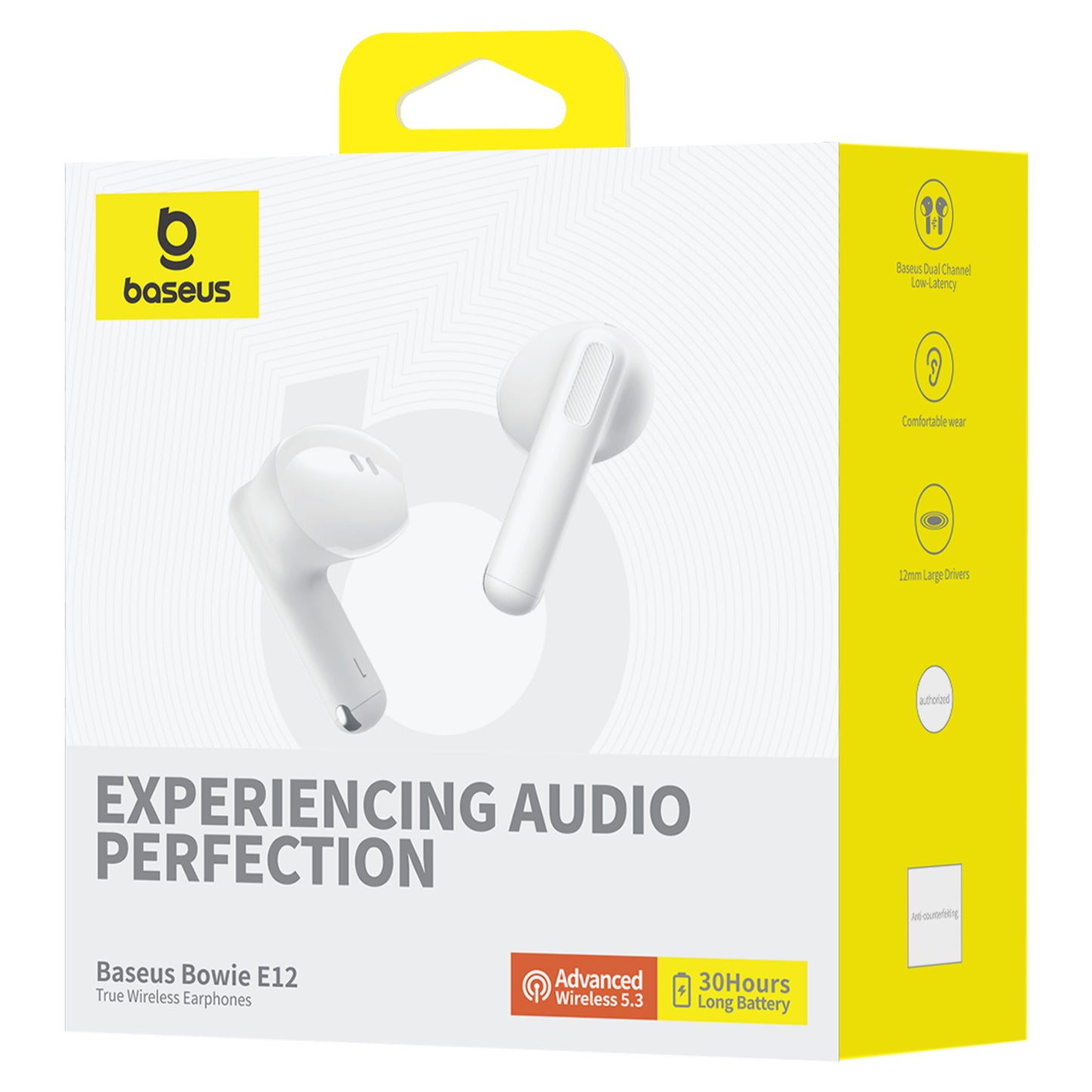 Handsfree Bluetooth Baseus Bowie E12, TWS, bílá A00059801216-Z1 