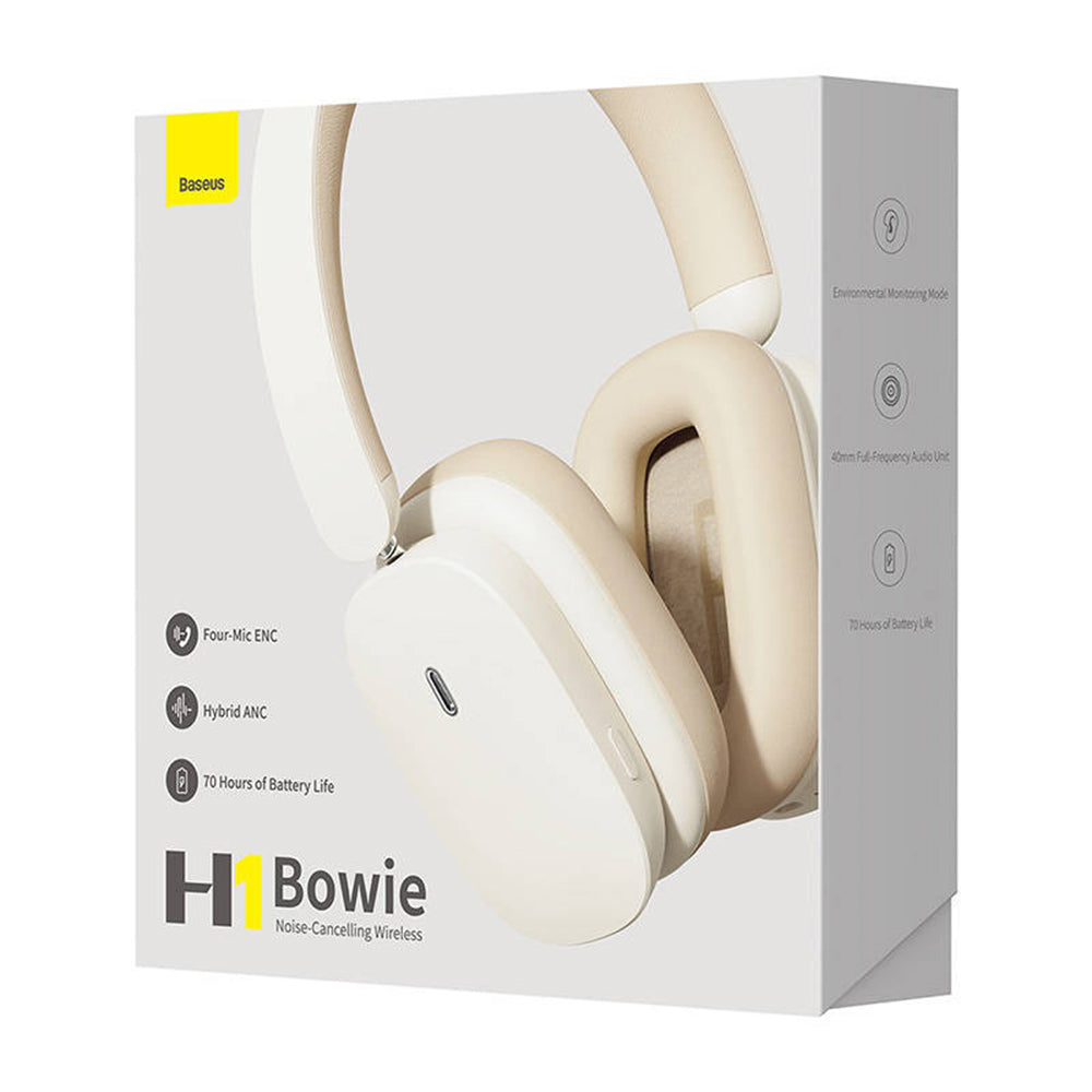 Handsfree Bluetooth Baseus Bowie H1, A2DP, ANC, Krémová NGTW230202