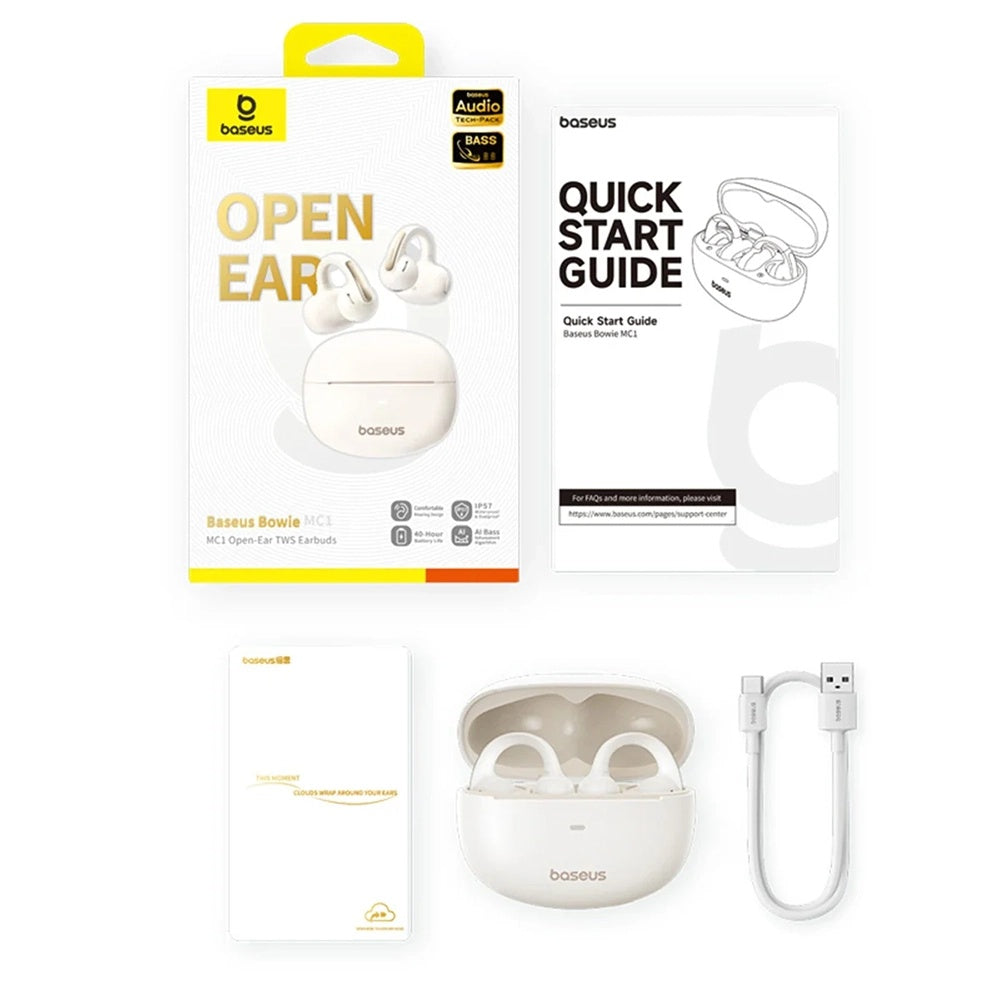 Handsfree Bluetooth Baseus Bowie MC1, TWS, Bílý A00083501226-00