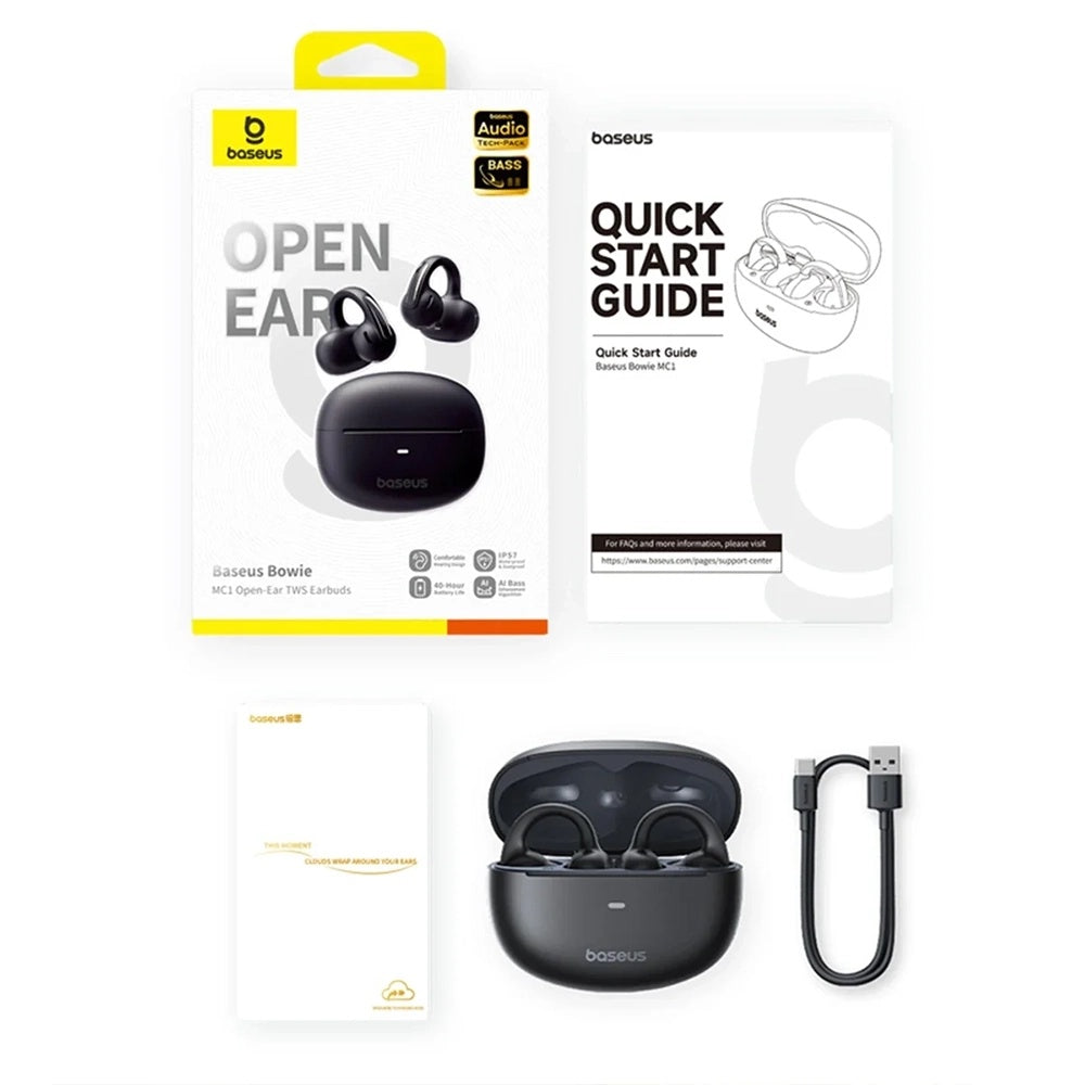 Handsfree Bluetooth Baseus Bowie MC1, TWS, Černá A00083501126-00