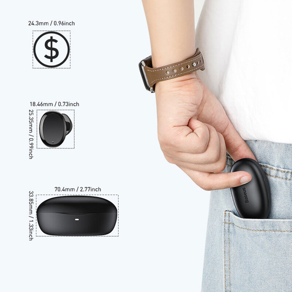 Handsfree Bluetooth Baseus Encok W11, TWS, Černá NGTW060001