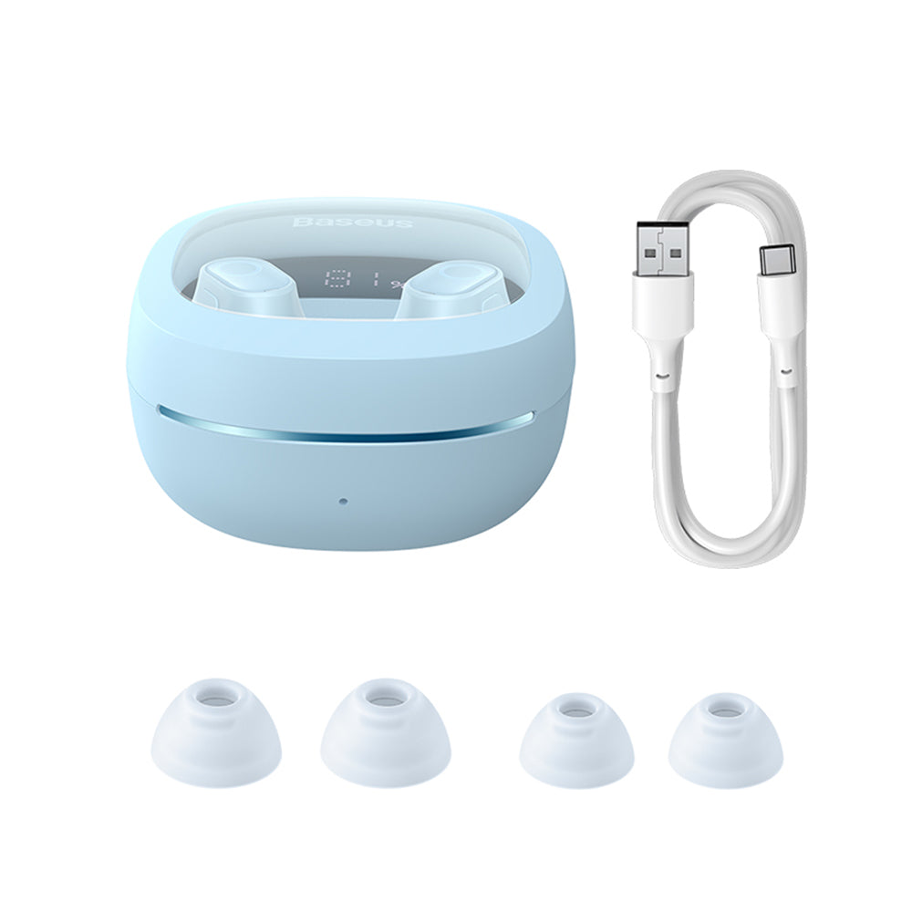 Handsfree Bluetooth Baseus WM02+, TWS, Modrý NGTW370303