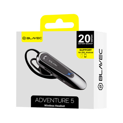 Handsfree Bluetooth Blavec Adventure 5, MultiPoint, A2DP, Černá BHAD5-B