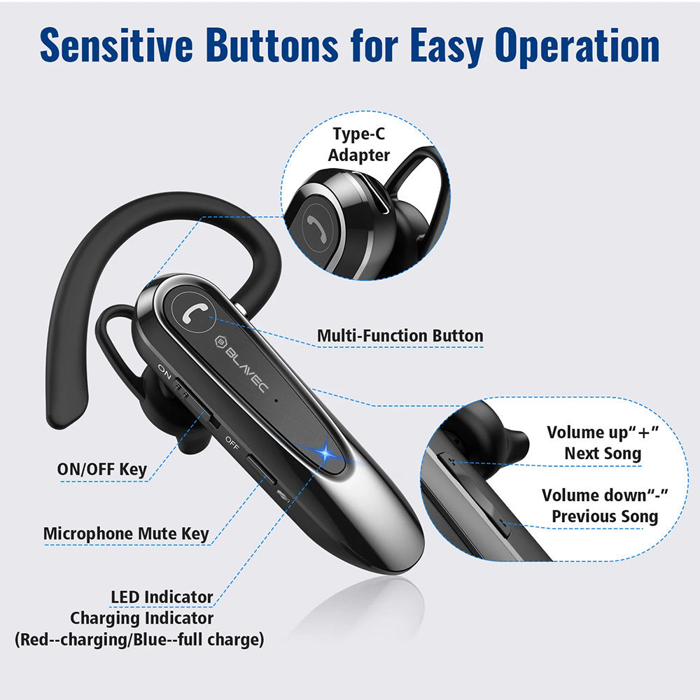 Handsfree Bluetooth Blavec Adventure 5, MultiPoint, A2DP, Černá BHAD5-B