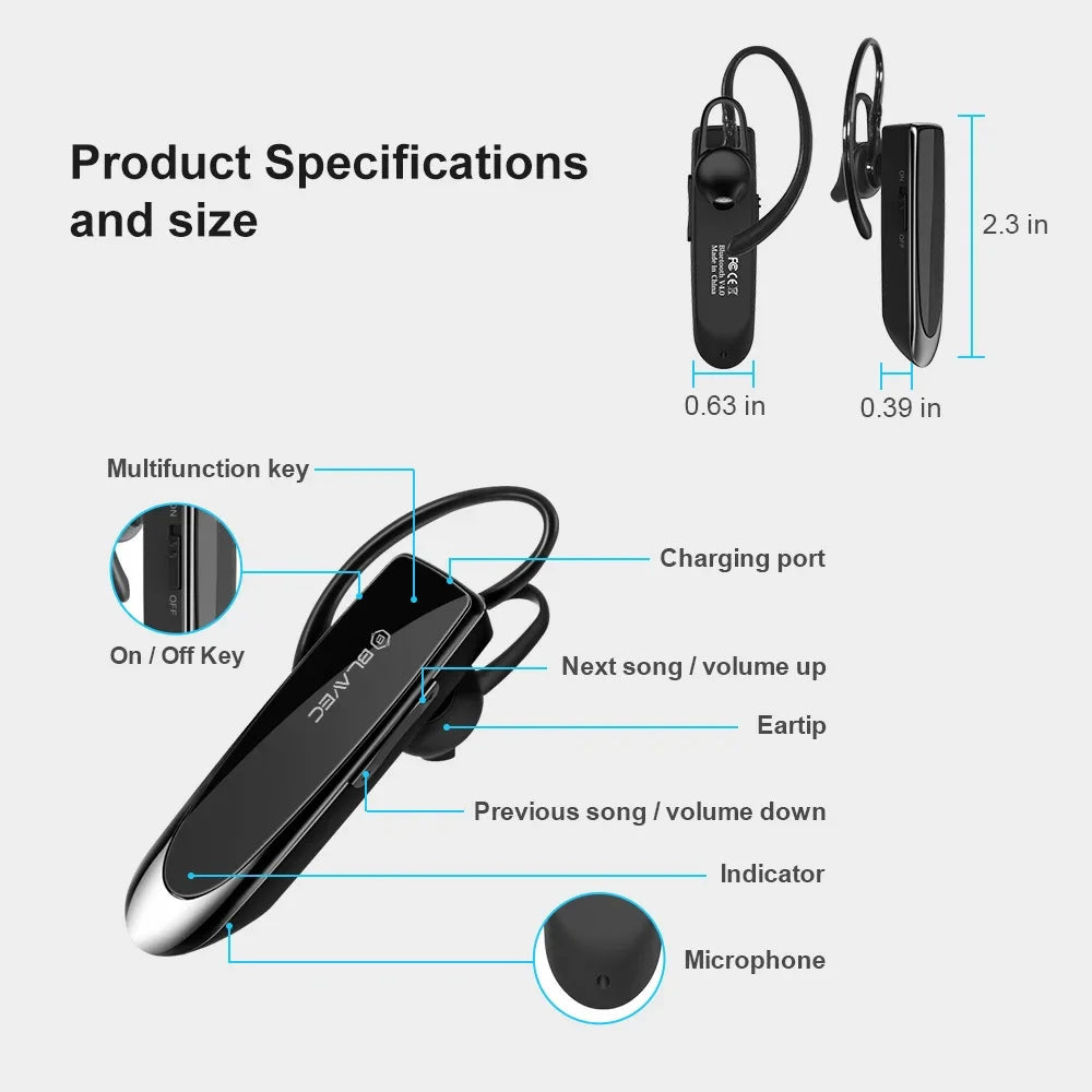 Handsfree Bluetooth Blavec PL55, MultiPoint, A2DP, černá BHPL5555-B 