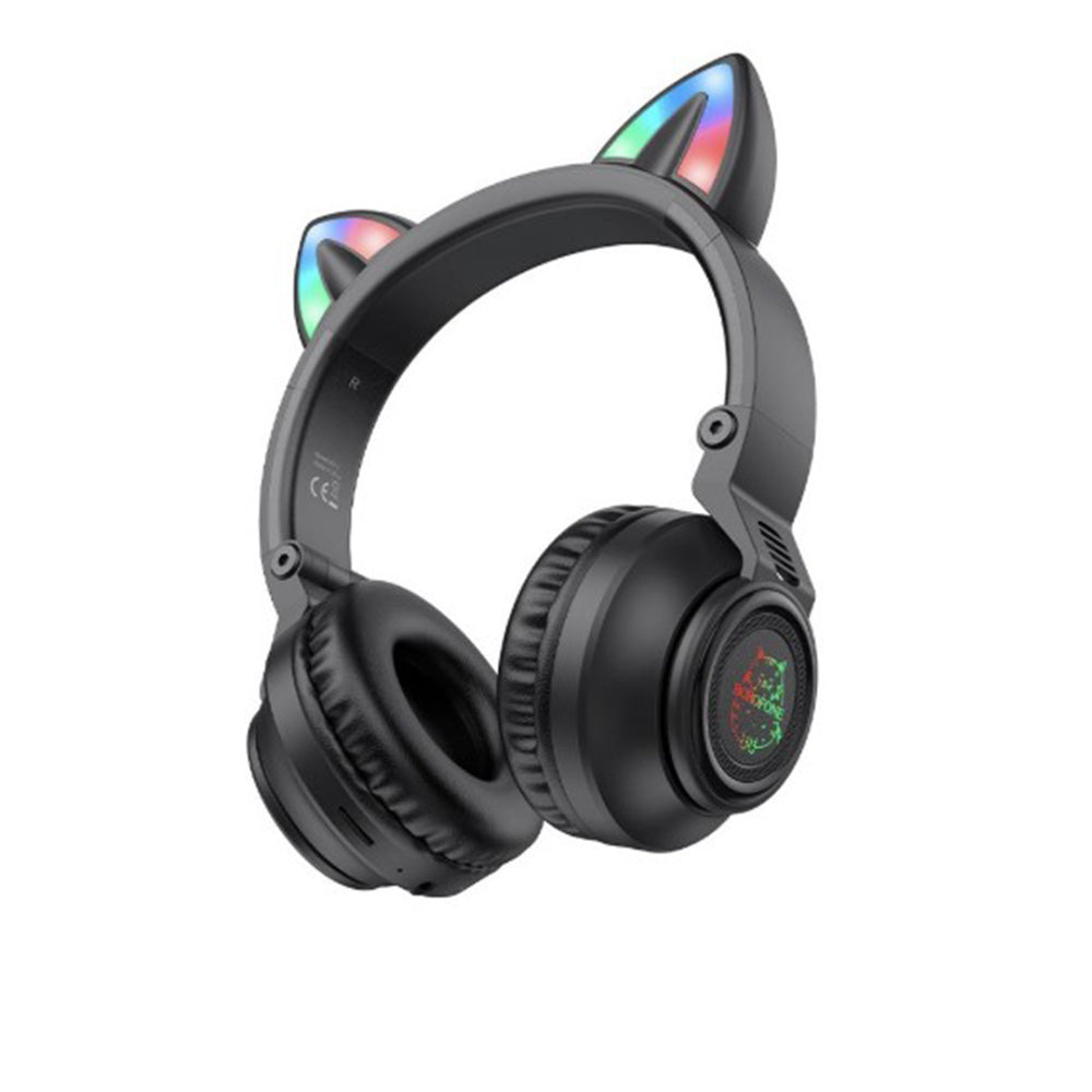 Handsfree Bluetooth Borofone BO18 Cat Ear, A2DP, Černá