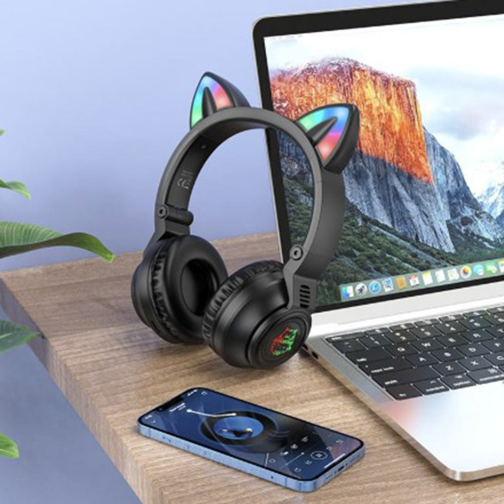 Handsfree Bluetooth Borofone BO18 Cat Ear, A2DP, Černá