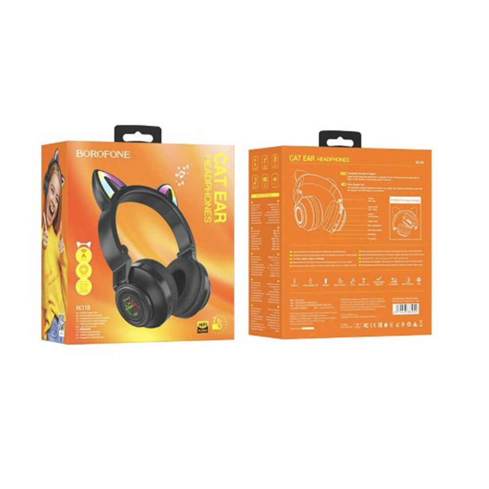 Handsfree Bluetooth Borofone BO18 Cat Ear, A2DP, Černá