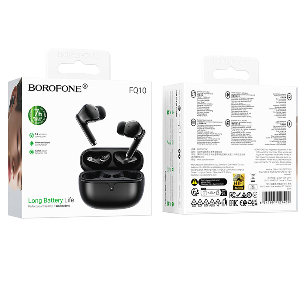 Handsfree Bluetooth Borofone FQ10 Joyful, TWS, Černá