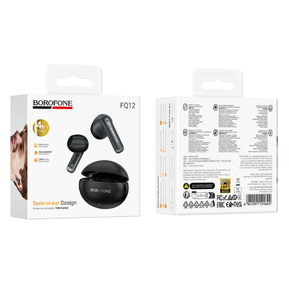 Handsfree Bluetooth Borofone FQ12 Nice, TWS, Černá