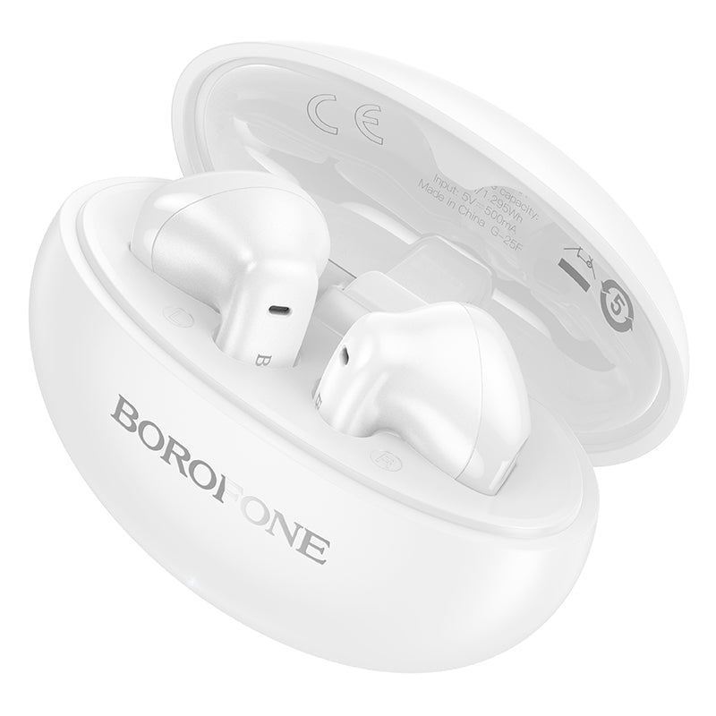 Bluetooth handsfree Borofone FQ12 Nice, TWS, bílá