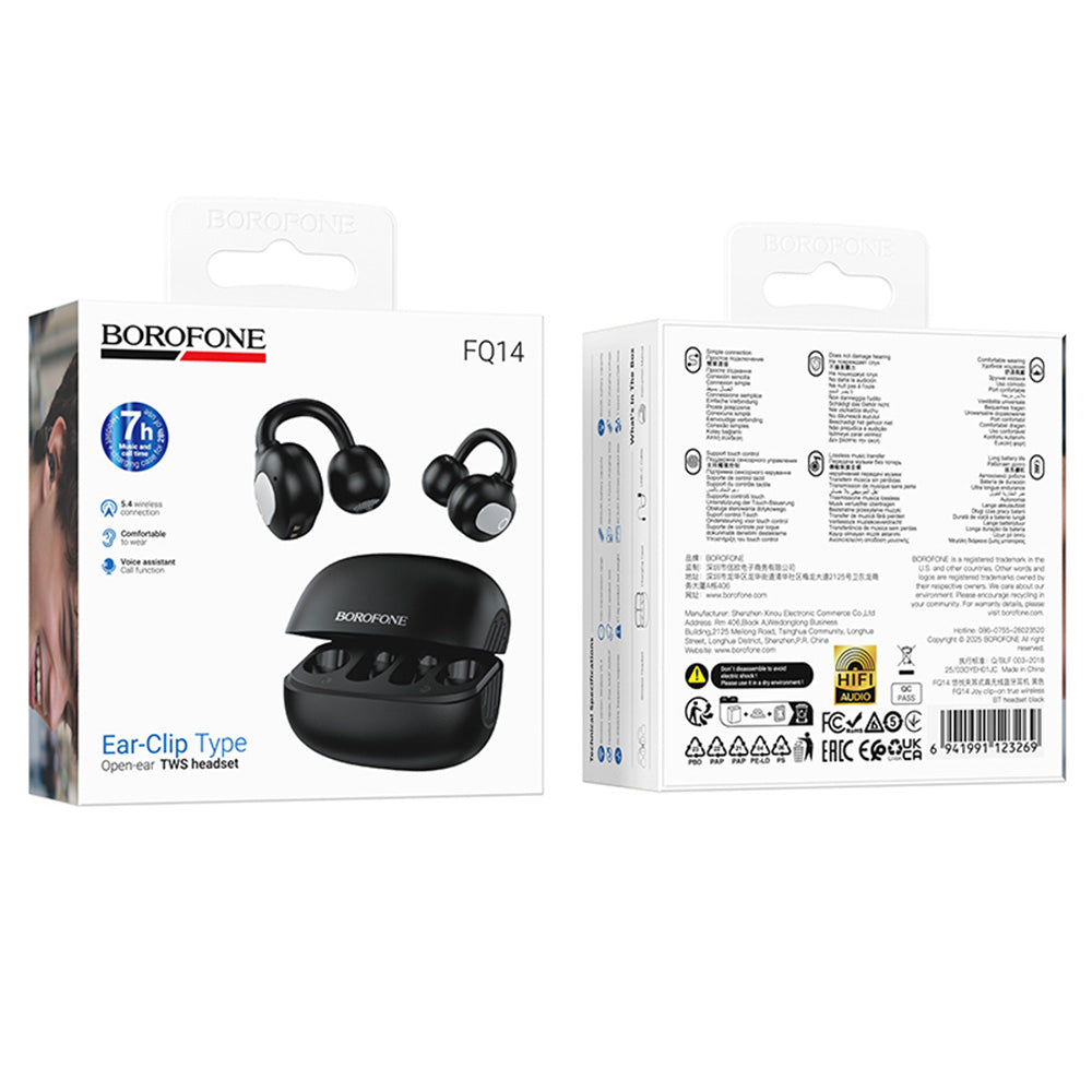 Handsfree Bluetooth Borofone FQ14 Joy, TWS, Černá