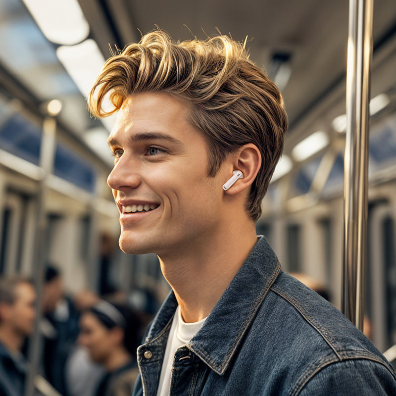 Handsfree Bluetooth Borofone FQ7 Treasure, TWS, ANC, MultiPoint, Bílá