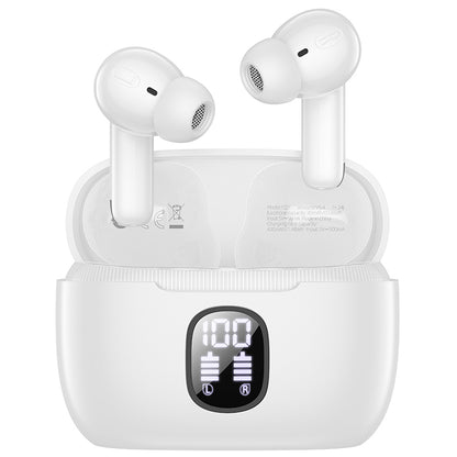 Handsfree Bluetooth Borofone FQ7 Treasure, TWS, ANC, MultiPoint, Bílá