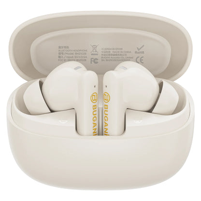 Bluetooth handsfree Bugani Freebuds B20, TWS, ANC, Světle krémová