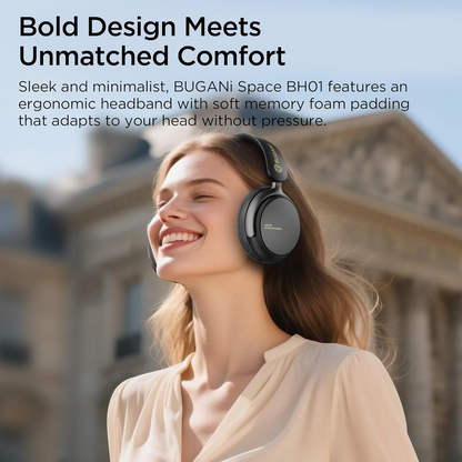 Bluetooth handsfree Bugani Space BH01, MultiPoint, A2DP, ANC, černá