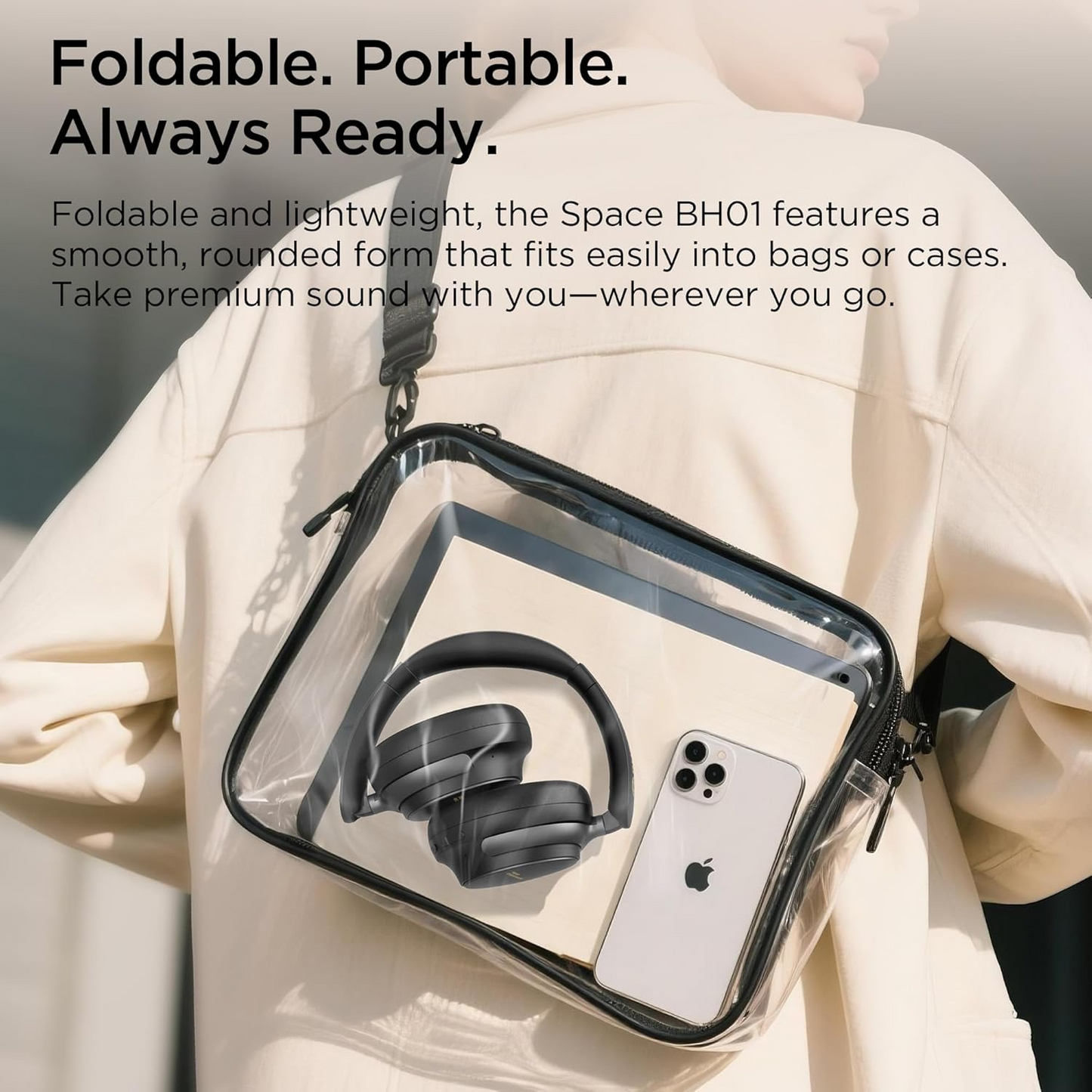 Bluetooth handsfree Bugani Space BH01, MultiPoint, A2DP, ANC, černá