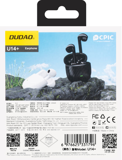 Handsfree Bluetooth Dudao U14+, TWS, Černá