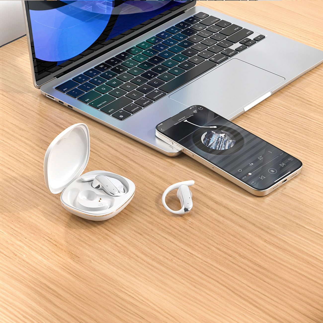 Bluetooth handsfree Dudao U17Z, TWS, bílá