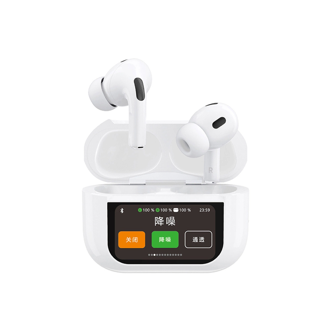 Handsfree Bluetooth Dudao U19 Display, TWS, Bílý, Znovu zabalený