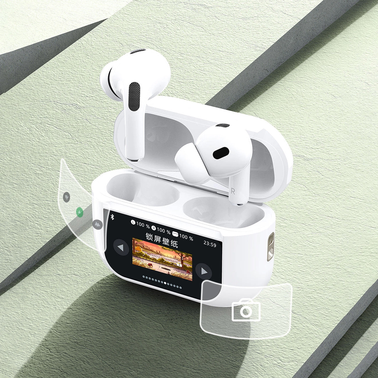 Handsfree Bluetooth Dudao U19 Display, TWS, Bílá