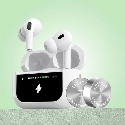 Handsfree Bluetooth Dudao U19 Display, TWS, Bílý, Znovu zabalený
